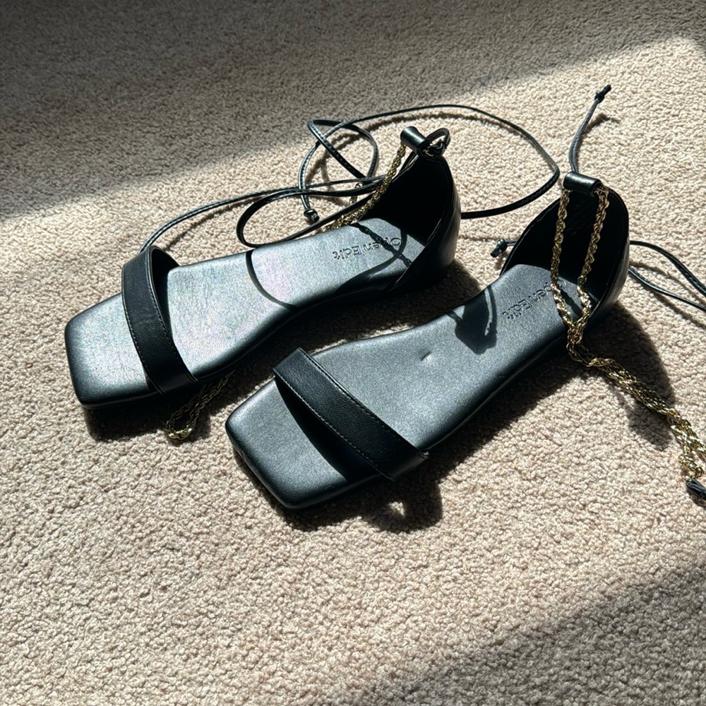 Black and gold sandal